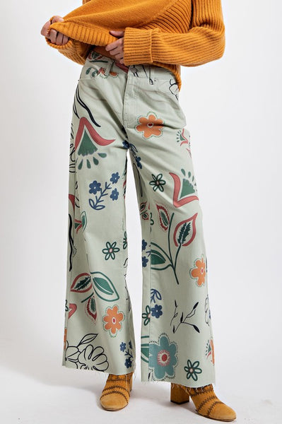 PREORDER Floral Sage Pants (October)