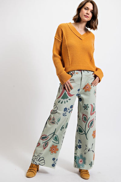 PREORDER Floral Sage Pants (October)
