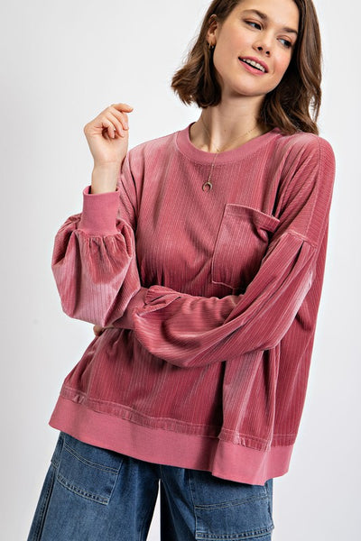Mulberry Ribbed Top