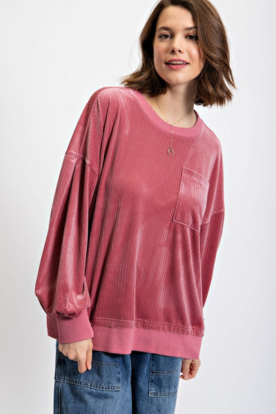 Mulberry Ribbed Top