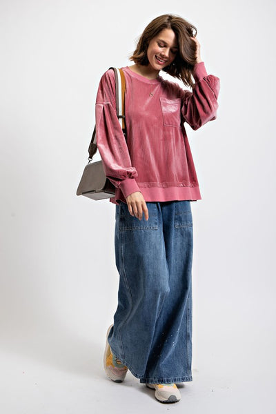Mulberry Ribbed Top