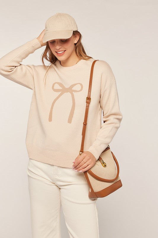 Plus Ribbon Bow Sweater