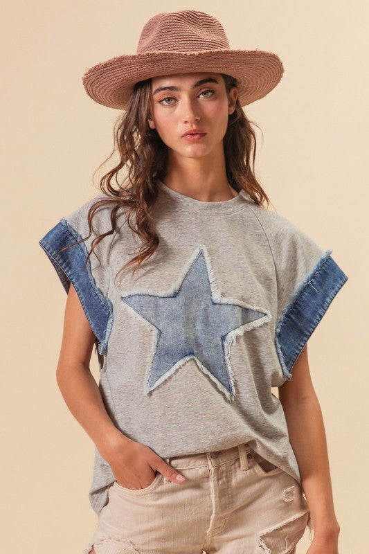 Frayed Star Top