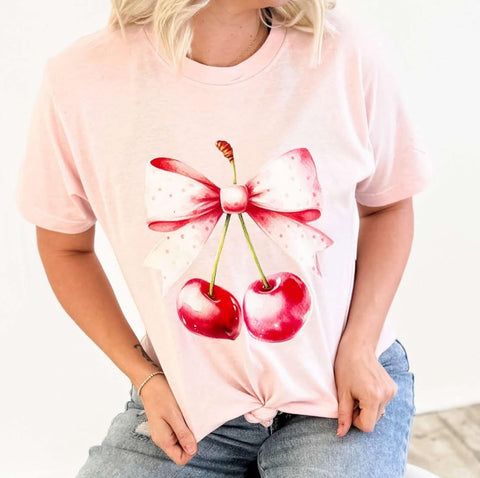 Cherries Bow Tee